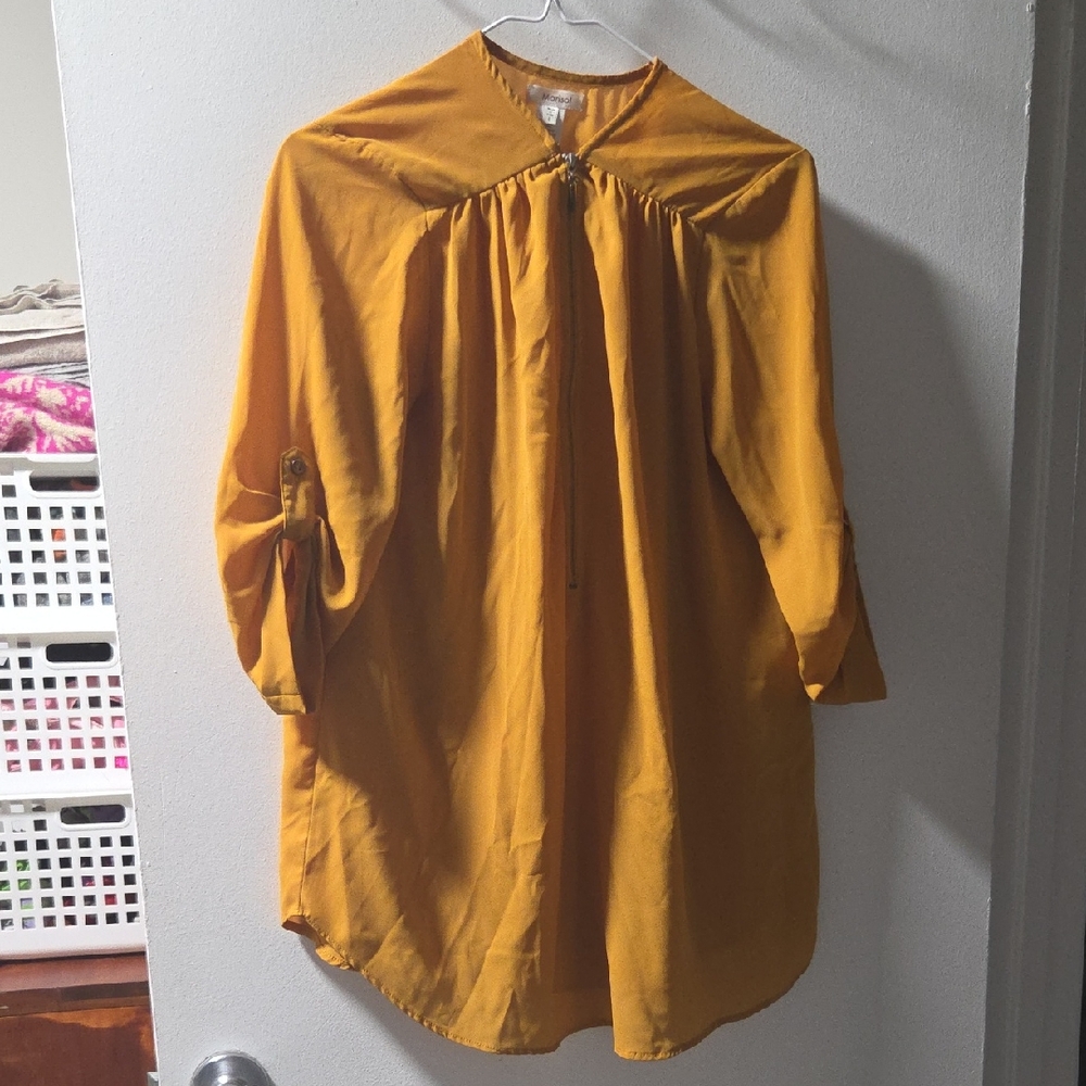 Mustard Yellow Women's Tunic Top